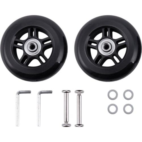 2 Set Luggage Suitcase Replacement Wheels Axles and Wrench Repair set 84*24mm