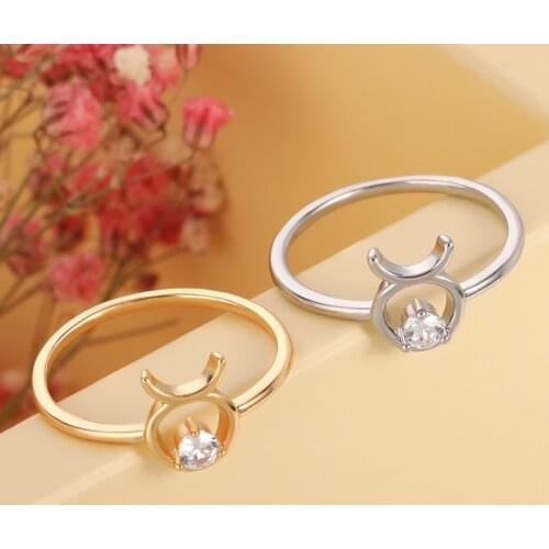 2021 New Minimalist Zodiac Rings For Women Constellation Birthstone Jewelry Gemini Taurus Leo Virgo Libra Sagittarius Sign Ring