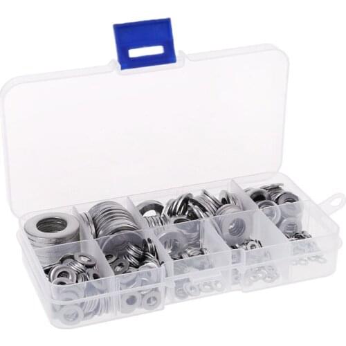 304 Stainless Steel Flat Washers Assortment Set Plain Ring Fastener Gasket