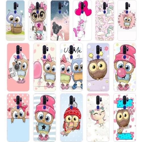 322FG Cute cartoon owl gift Soft Silicone Tpu Cover phone Case for OPPO A5S A7 AX7 A5 A9 2020 Reslme C3