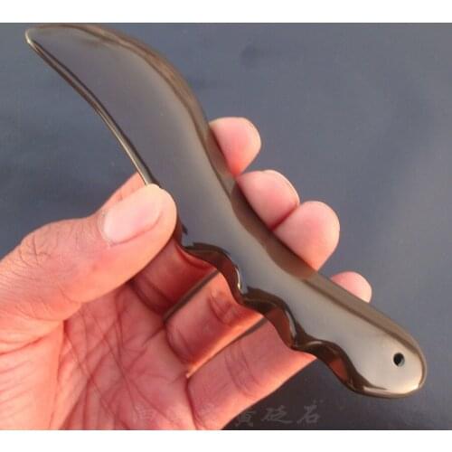 5A grade Original Si Bin Bian stone massage guasha knife 140x28x8mm 100% original thin facial body slimming massager S shape