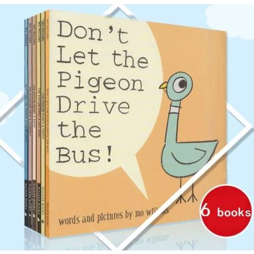 6 books English picture book don't let the pigeon drive the bus children reading story book kids early education 5 to 8 years