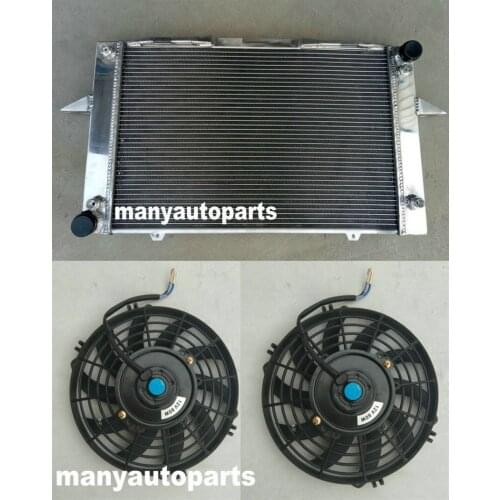Aluminum Radiator+fan 93-97 for Volvo 850 2.4L 98-04 C70 2007 V70 AT Turbo 2.3 2.5 L5