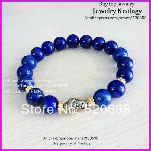 Free ship! 10pcs Newest Good quality Buddhist Semi-precious Gem stone Bead Chakra Yoga elastic bracelet buddha faith