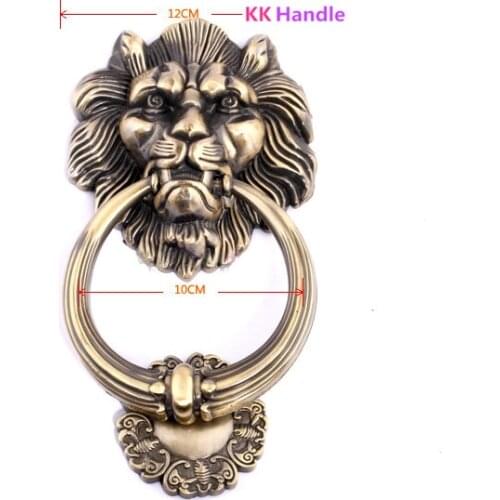 1pcs12cm Large Antique Lion Doorknocker Door Knocker Lionhead Doorknockers Lions Home Decor wooden door knocker