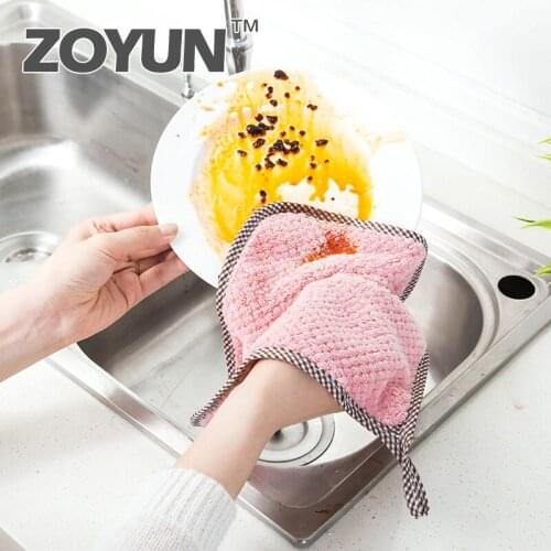 Household can be used coral fleece wipes rag kitchen sink cleaning towel strong absorbent dish cloth soft towel cleaning rag