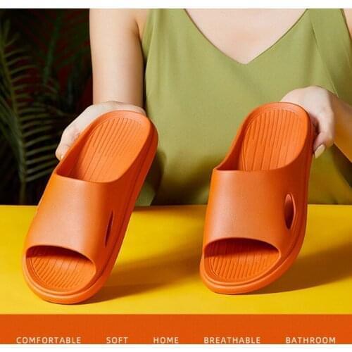Family Couple Indoor Slippers Soft Comfortable Woman Man Slides Non-Slip Leaking Quick Dry Thick-Soled Eva Integrated Shoes