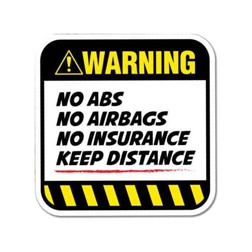 8.5cm Fuzhen Boutique Decals Exterior Accessories Danger Car Sticker PVC Warning NO ABS AIRBAGS INSURANCE KEEP DISTANCE Decal