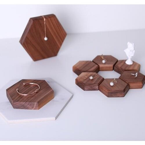 Geometric Ring Earrings Display Blocks Jewelry Display Holder hexagon Jewellery Display Blocks