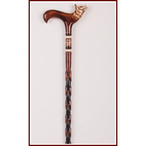 WOLF Head Handcraft Cranberry Wood Special Design Turkish Walking Stick Crutch Walker Balancing Mobility Aid Elders Orthopedic