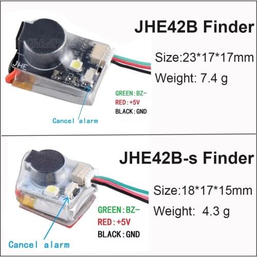 JHE42B / Mini JHE42B-s Finder 5V Super Loud Buzzer Tracker 110dB / 100DB LED Buzzer Alarm For FPV Racing Drone Flight Controller