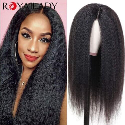 Royal Lady Human Hair Lace Front Wigs Brazilian Virgin Kinky Straight 13x4 Lace Part Human Hair Wigs for Black Women Pre Plucked