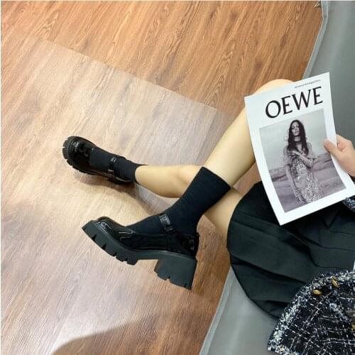 Japanese leather shoes spring British College style versatile retro matching skirt student JK uniform shoes Mary Jane shoes