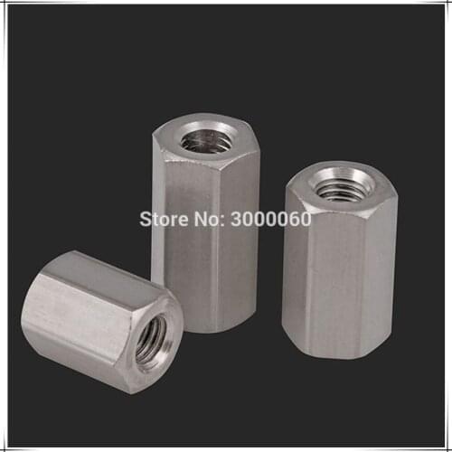 M16 M20 M24 DIN6330 Stainless Steel 304 Female To Female Long Hexagon Rod Coupling Nut