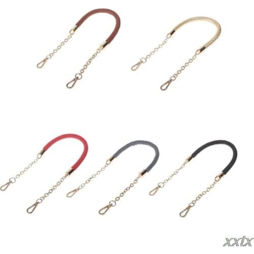 Metal PU Leather Braided Bag Strap Handbag Holder Handle Bags Chain Replacements