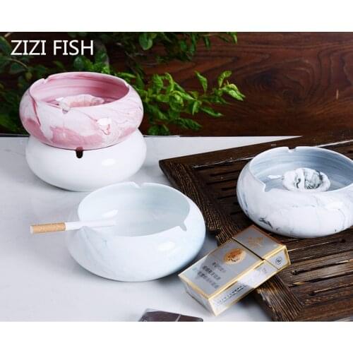 Marble Windproof ashtray China Creative Round ceramic cigar ashtray Home Practical Smoking Accessories Home Decorations