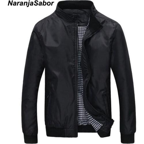 NaranjaSabor 2020 Spring Autumn Mens Jackets New Male Outerwear Casual Fashion Slim Fit Coat Windbreaker Men Brand Clothing 4XL