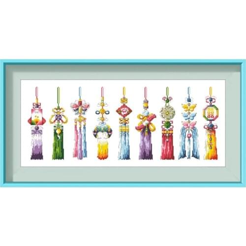 Tassel family cross stitch kits Dreampattern embroidery needlework sets 18ct 14ct 11ct unprint cloth DIY handmade