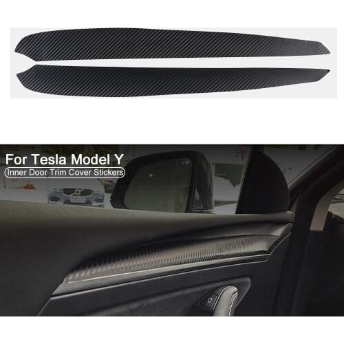 Anti-collision Scratch Car Door trim Sticker Auto Protection Film 2pcs For Tesla Model Y Carbon Fiber Edge Corner Guard