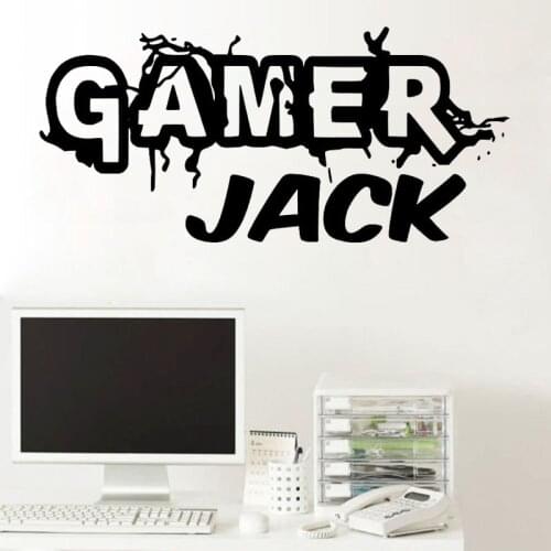 Custom Name Wall Sticker Game Gamer Playroom Wall Decoration Kids Boys Bedroom Decor Decal Personailzed Interesting Childhood