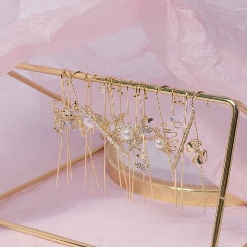 2020 New Fahion Womens Earrings 1PC Bohemian Snowflake Butterfly Ear Wrap Crawler Hook Crystal Earrings Women Zirconia Jewelry