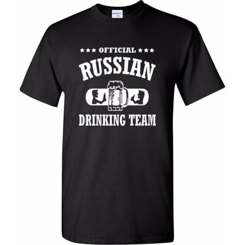 O-Neck Short-Sleeved Slim Fit Tshirt Homme Official Russian Drinking Team (Euro Russia Soviet Moscow Beer Football) Tee Shirt