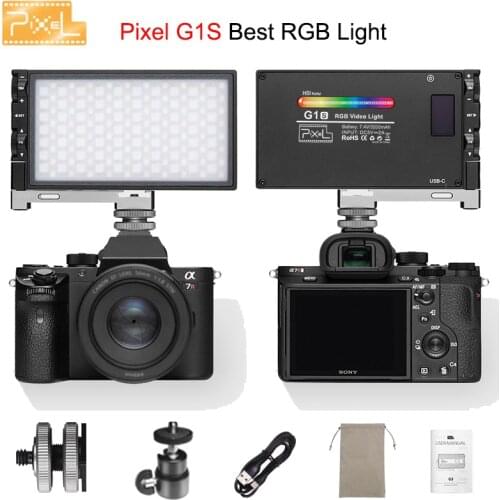Pixel G1s RGB Video Light Built-in 12W Battery Full Color 12 Common LED Lights Lamp For Photography Camera Vlog Fill Light Live