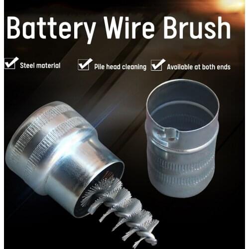 Car Wash Cleaning Stainless Steel Wire Brush Cable Cleaner Hand Clean Tool Auto Car Care Cleaning Car Battery Wire Brush