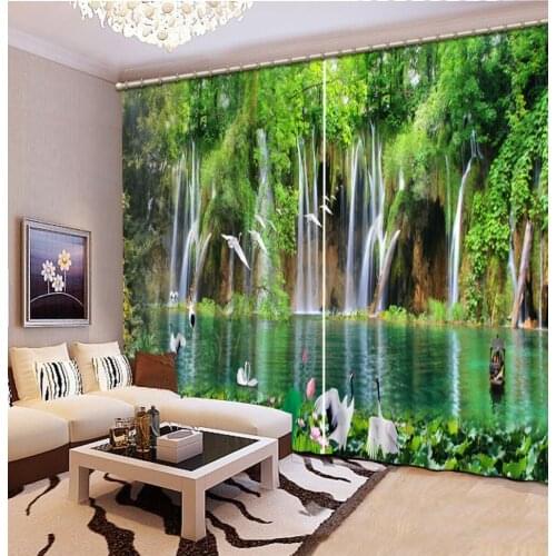 Beautiful Photo Fashion Customized 3D Curtains waterfall curtains scenery curtain