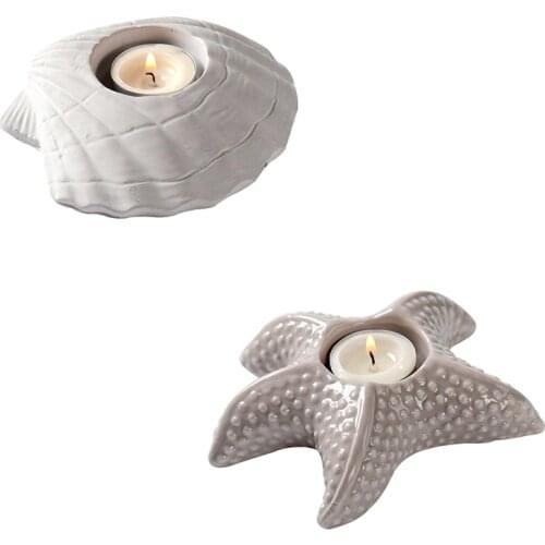 Starfish Shell Candlestick Silicone Mold Concrete Candle Holder Mould
