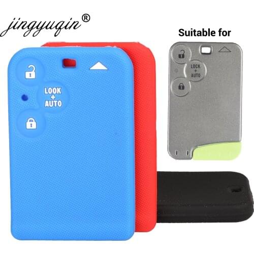 Jingyuqin 30x Silicone Key Case 3 Buttons Fob Card Case Remote For Renault Espace Laguna Smart Key Cover Protector