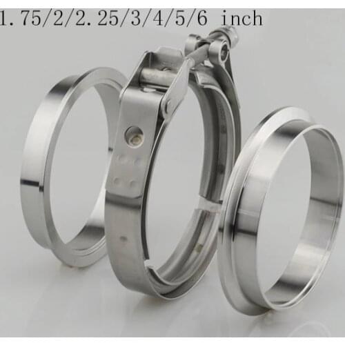 V band Clamp 1.75/2/2.25/3/4/5/6 inch Male/Female V-Band Clamp Flange Kit V-band Turbo Exhaust Pipes Car Accessories