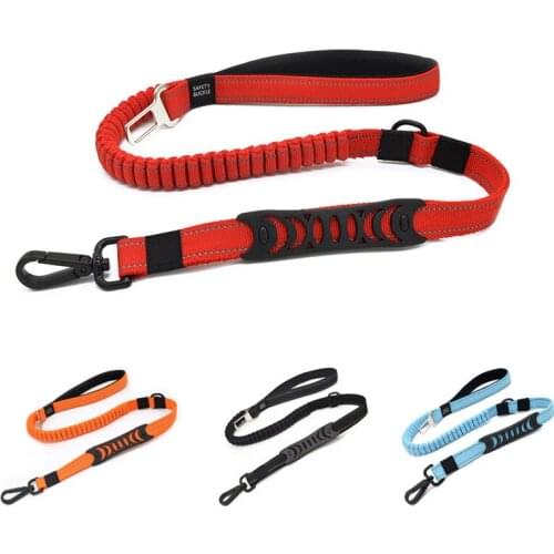 High Elasticity Nylon Pet Dog leash Reflective Traction Rope Walking Training Leash Car Seat Belt Cats Dogs Harness Collar Strap