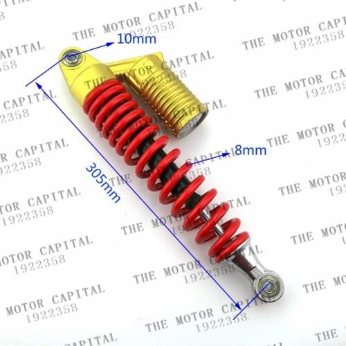 High quality red 305mm Motorcycle Scooter Adjustable Spring Damping Shock Absorbers For Honda Yamaha Kawasaki Suzuki ATV