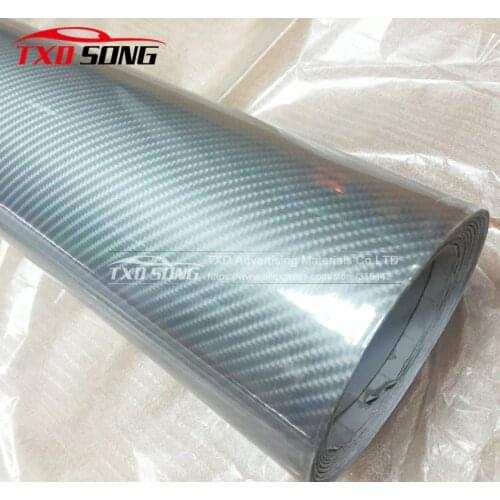 Premium Quality Silver 5D Carbon Fiber Film with air free bubbles Ultra Glossy 5D Carbon Vinyl Film 10/20/30/40/50/60x152CM/LOT