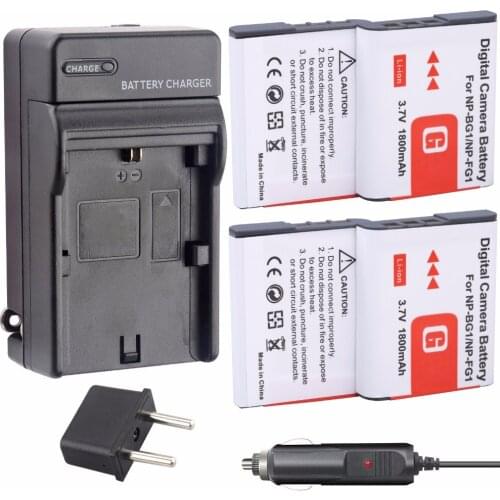 PROBTY 4PCS NP-BG1 NP BG1 NPBG1 Camera Battery + DC Charger Kit for SONY HX10 W30 DSC-W210 W100 W110 W120 H10 T100 HX30 W100