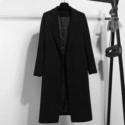 Winter New OL long Blazer Women 2020 Slim Jacket Women Work Office Single Button Blazer Feminino Mujer Black Blazer