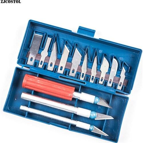 ZJCOSTOL Multi Function High Carbon Steel Hobby Knife Blade Carving Cutter Graver Sculpting Art Tool Set Facas Canivetes