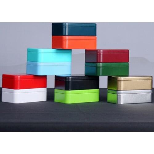 1pc Survival Kit Tin Small Empty Metal Tin Silver Black Gold Storage Box Case Organizer For Money Coin Candy Key Storage Spices