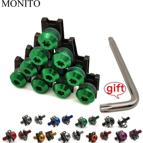 10 PCS CNC For KAWASAKI KX65 KX85 KX125 KX250 KX250F KX450F KX100 Motorcycle Fairing Screws Custom Moto Body Spring Nuts Bolts