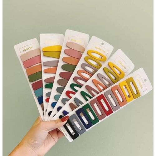 10Pcs Simple BB Hair Clips Pins Rectangle Waterdrop Hairgrips Lovely Hair Accessories Mix Color Girls Korean Style INS Hairpins