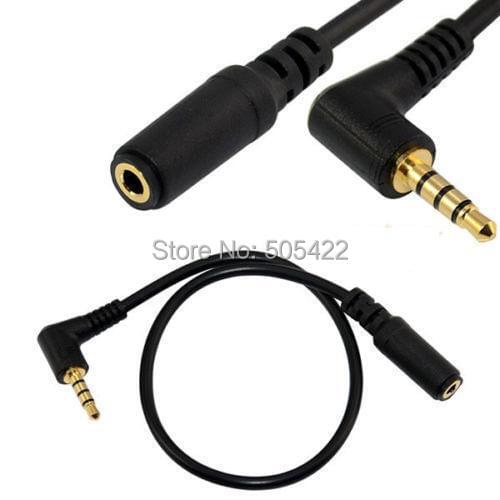 20PCS 3.5mm 4 pole Audio Stereo Male to Female CTIA to OMTP standard Extension Audio Cable 90 degree right angled
