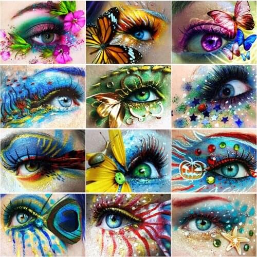 5D DIY Diamond Painting Landscape Cross Stitch Abstract Eyes Diamond Embroidery Full Square Round Drill Home Decor Manual Gift