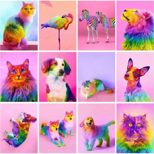 5d DIY Diamond Painting Creative Color Diamond Animal Portrait Painting Dog Cat Zebra Art Decoration Gifts Can Be Customized