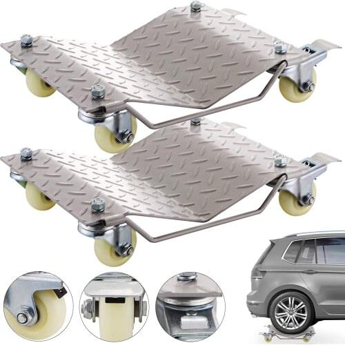 VEVOR 2 Pcs Car Tire Wheel Dollies Vehicle Moving Tire Skates with 4 Casters Car Van Positioning Wheel Trolley Dolly Auto Repair