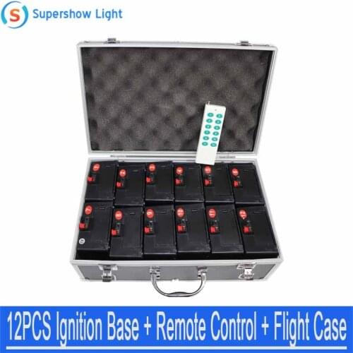 Cold Firework Ignition Machine Wireless Remote Pyrotechnics 12Cues Receiver Stage Equipment Fountain System 1Case 12 Base Firing