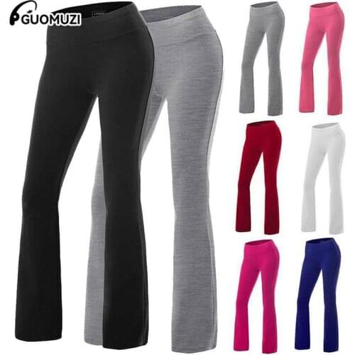 Fashion Women Small Bell-bottomed Pants Polyester Pants High Waist Ladies Wide-leg Trouser Stretch Pants Sexy Trousers