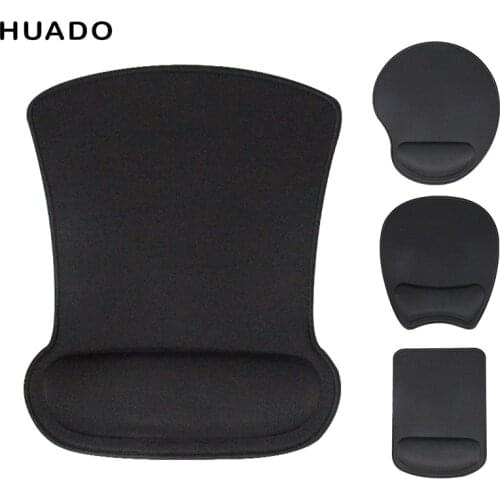 Black Mouse Pad with Wrist Rest Different Shape Soft Non Slip Rubber Base Ergonomic Design for PC Computer Office