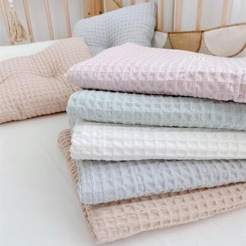 Baby Blanket & Swaddling Cotton Waffle Solid Newborn Thermal Quilt Bath Gauze Infant Wrap Sleepsack Bedding Stroller Blanket