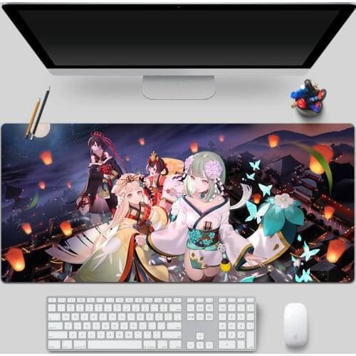 800x300mm Japanese Aesthetic Kawaii mouse pad large desk for teen girls for bedroom cute mousepad Kimono beauty mouse pad anime